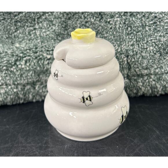 Vintage Miniature Honey Bee Honeybee Honey Pot Beehive Buttercup - Picture 4 of 11
